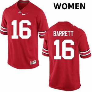 Women's Ohio State Buckeyes #16 J.T. Barrett Red Nike NCAA College Football Jersey April YXS4244TM